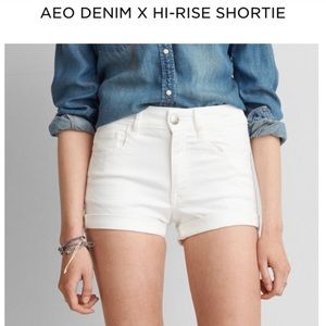 Hi-Rise White Jean Shorts | American Eagle 🦅